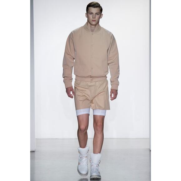 CALVIN KLEIN COLLECTION Spring 2015 Runway 38 Blush Nude Tan Bomber Jacket - Picture 2 of 10